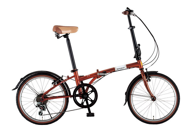 折りたたみ自転車 20インチ 赤×ブラウン 折りたたみ自転車 20インチ 赤×ブラウン